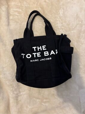 Marc Jacobs Black Canvas Tote with White Logo